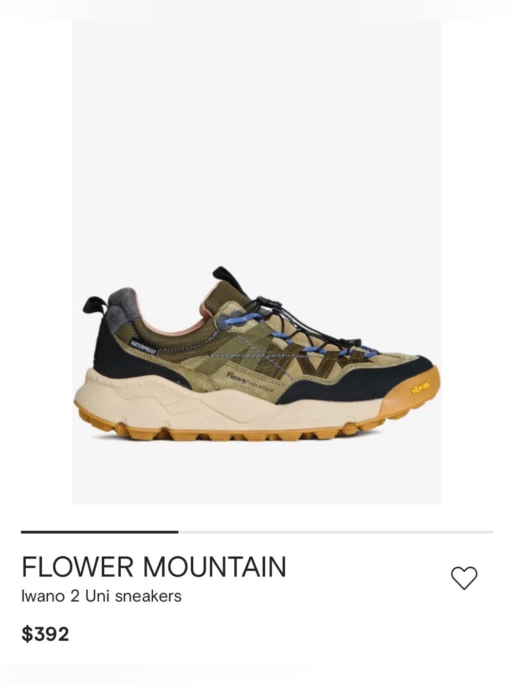 NWT Flower Mountain IWANO 2 UNI Suede and technical fabric sneakers - Military - Picture 2 of 16
